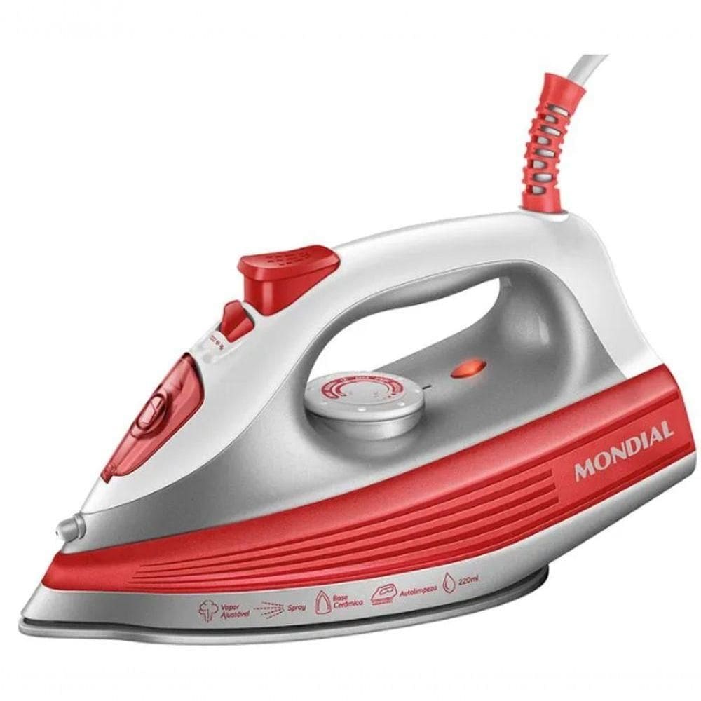 Ferro De Passar A Vapor Mondial Ceramic Turbo Luxx Red 1200w 110V