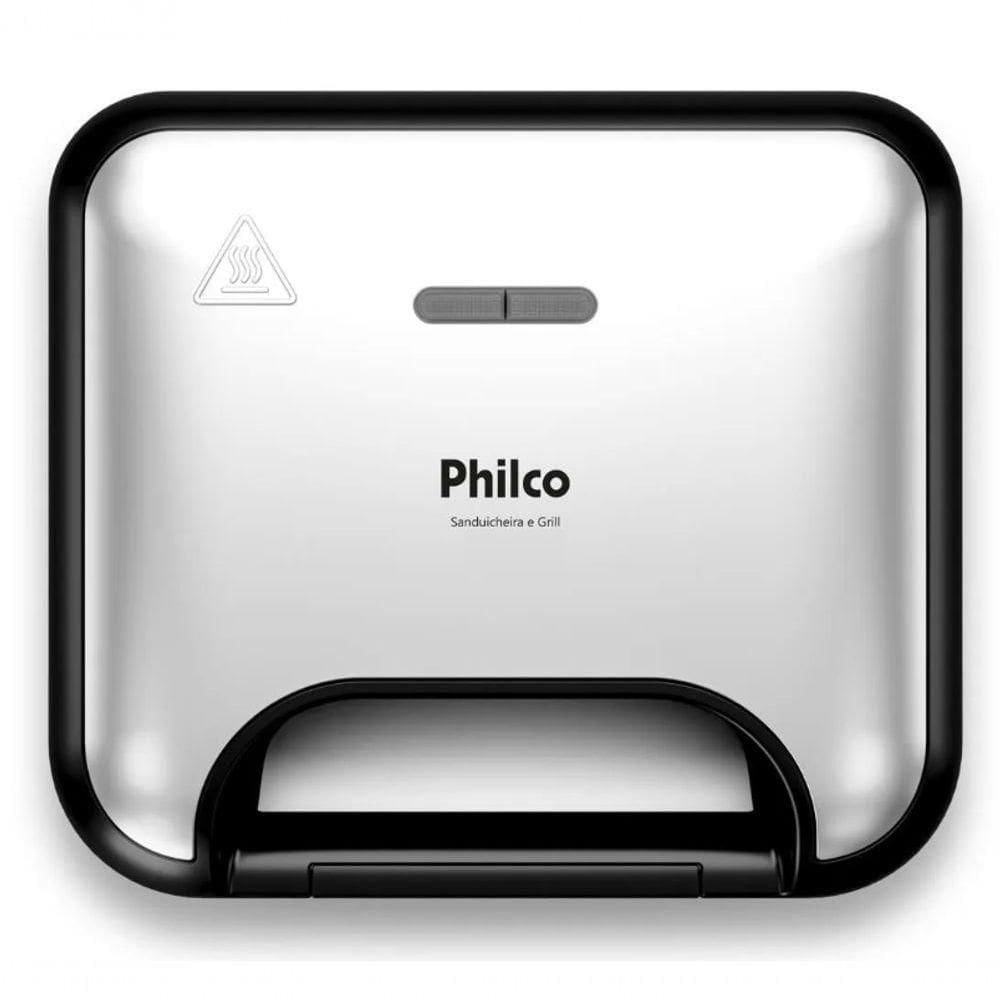 Sanduicheira Grill 750w Philco Antiaderente Platinum Ellegance 110V