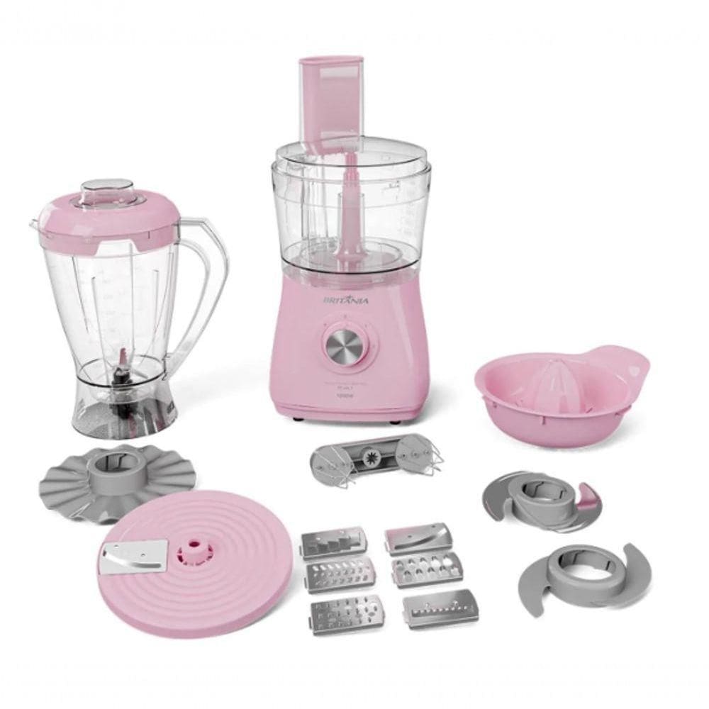 Multiprocessador Liquidificador 12x1 Britania Luxx Pink 1000w 220V