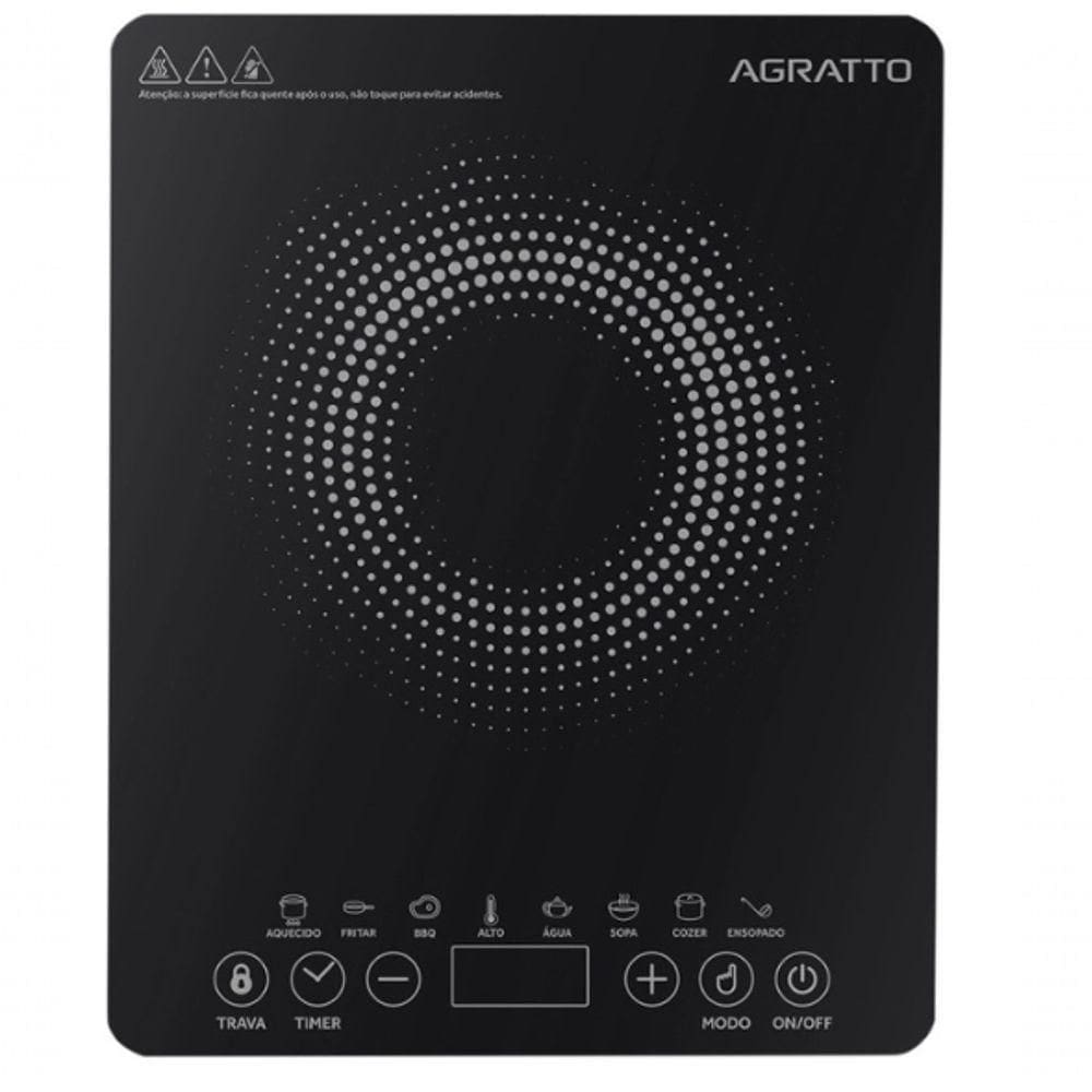 Cooktop De Inducao Italiano Agratto 1200w Painel Digital 110V
