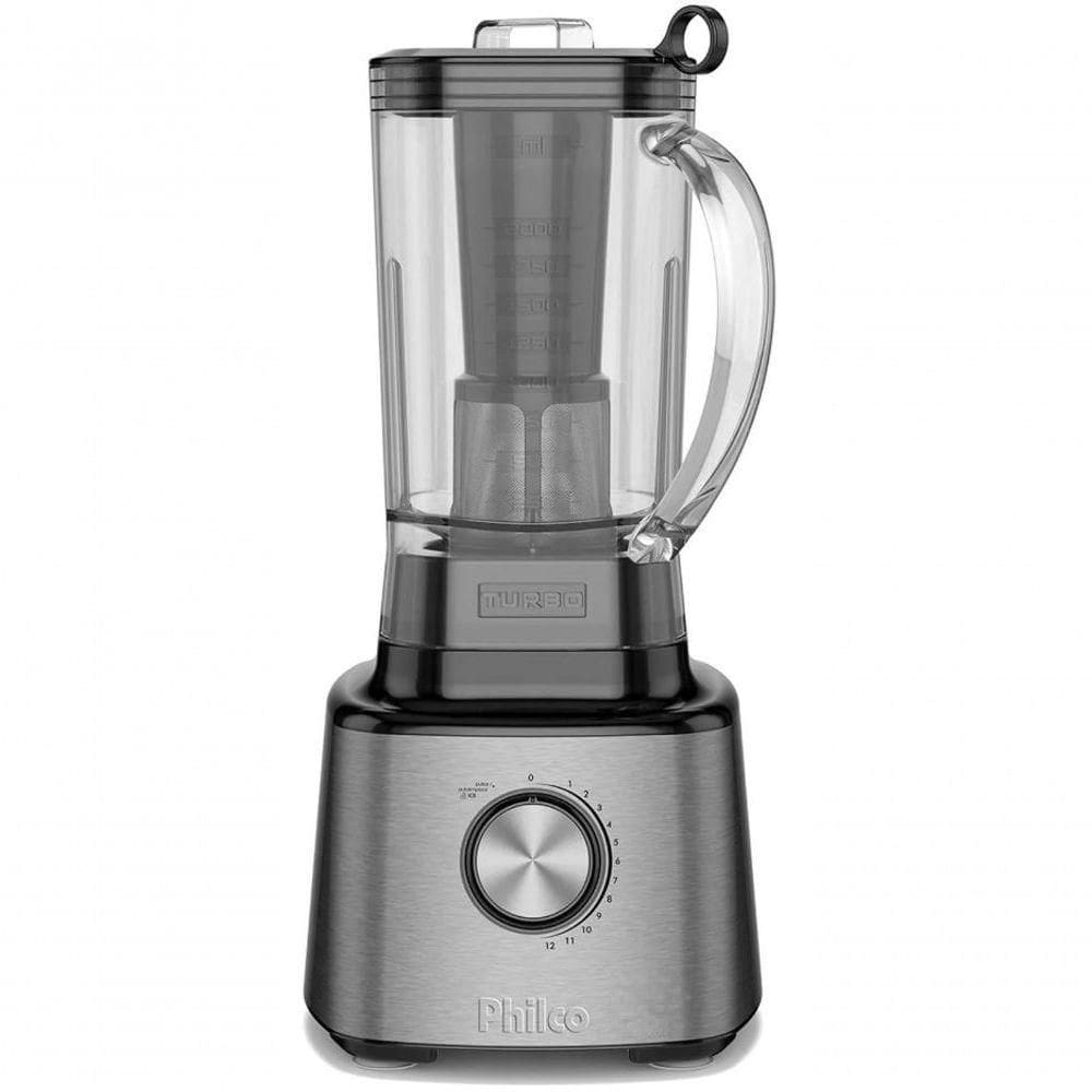 Liquidificador Philco 3l Turbo 12 Velocidades 1400w Turbo Inox 110V