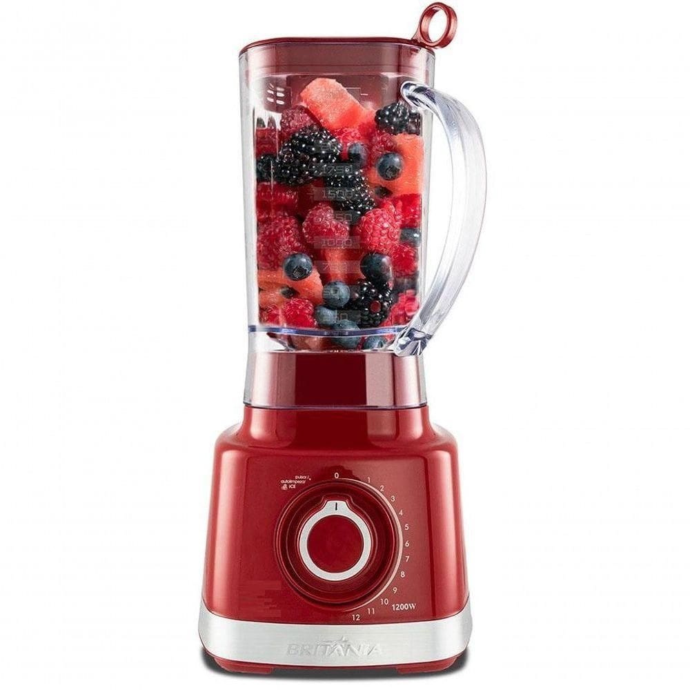 Liquidificador Britania 3l 1200w Com Filtro 12 Velocidades Vermelho 110V