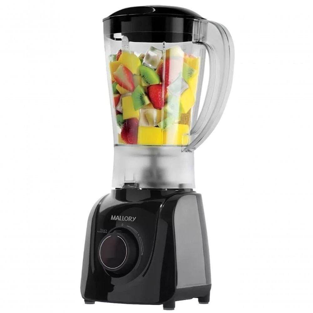 Liquidificador 520w Mallory 2 Velocidades Laminas Em Inox Preto 110V