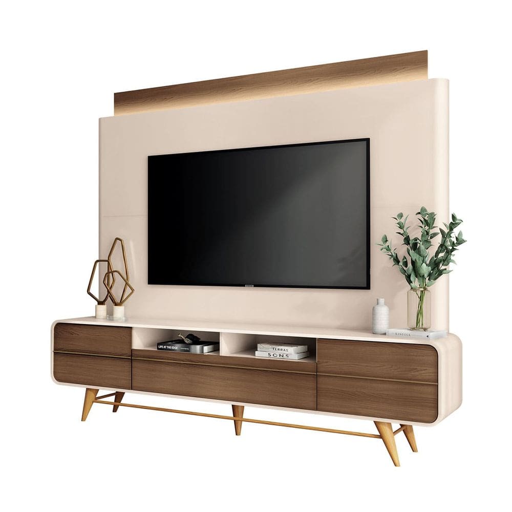Estante Painel Para Tv 85 Polegadas Lazares 220x191 EdeCasaMoveis