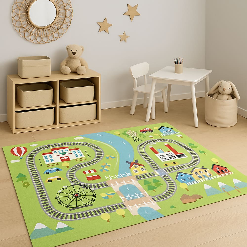 Tapete Infantil Emborrachado Antiderrapante 100x140cm - Fazenda