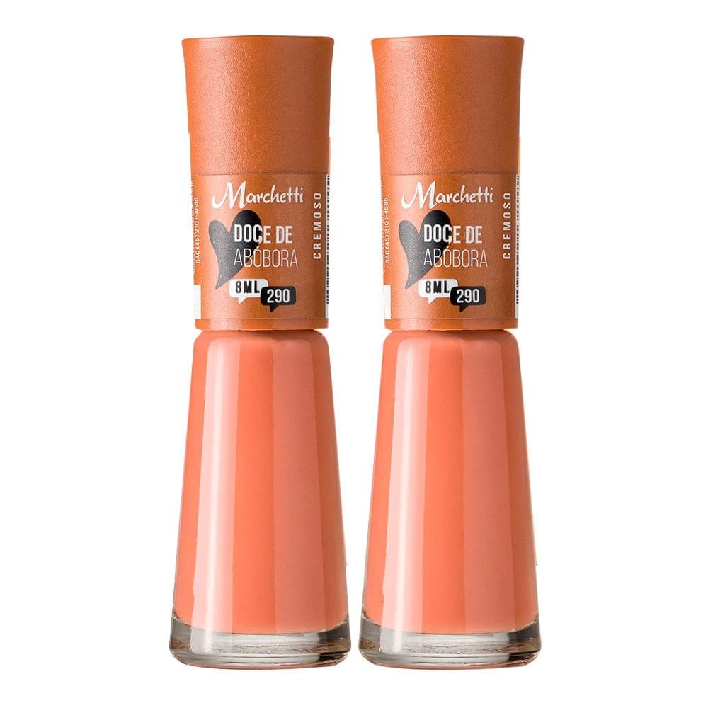 Kit 2 Esmalte Marchetti Cremoso Cor Doce de Abóbora 290 com 8ml