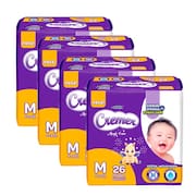 Kit 4 Fralda Cremer Magic Care Tamanho M Pacote Jumbo 26 Unidades Descartáveis cada