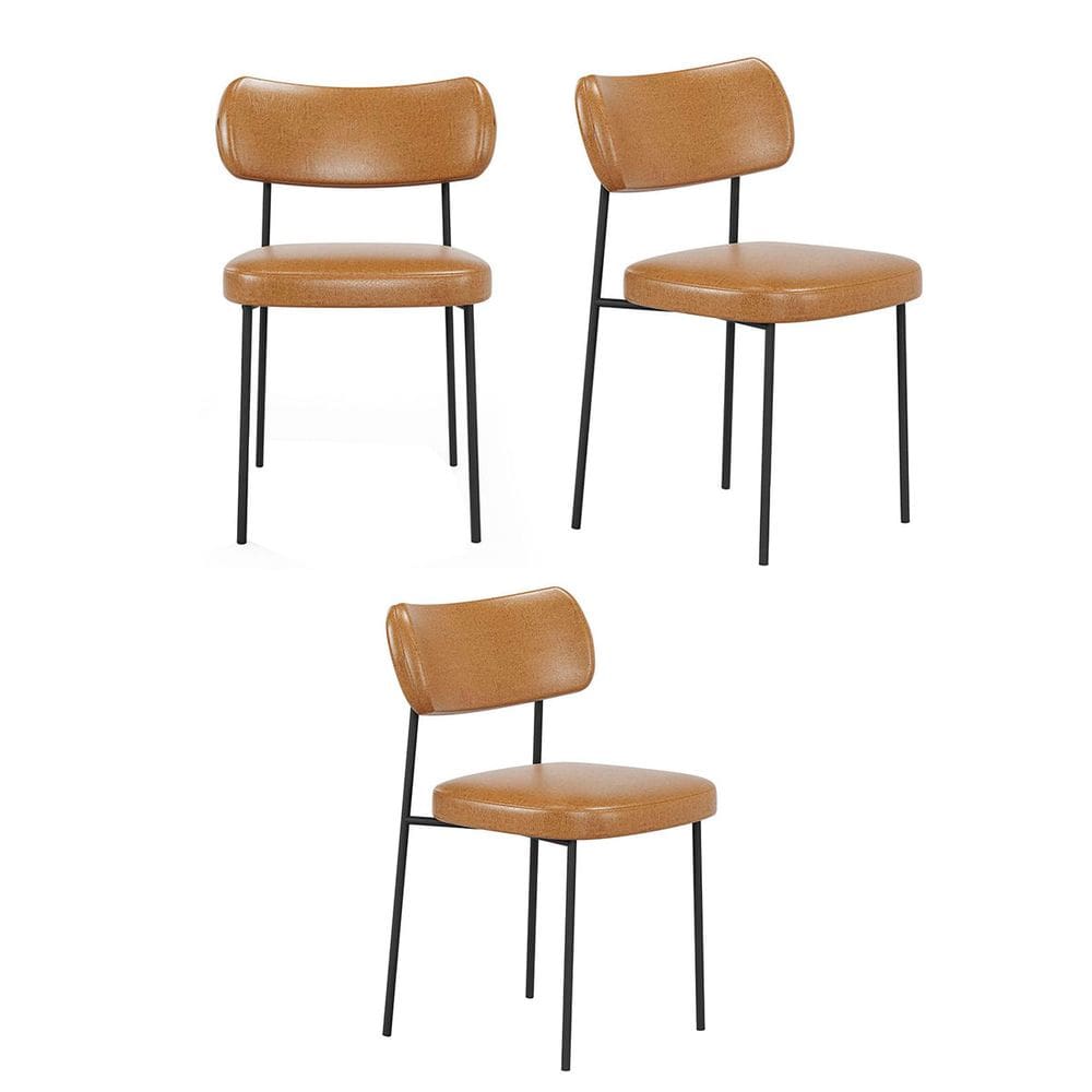 Kit 3 Cadeiras Camila Para Sala Jantar Gourmet em Aço-Couríssimo-EdeCasaMoveis