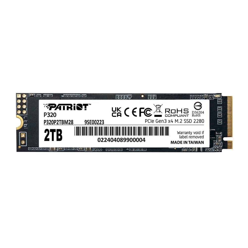 SSD M.2 512GB Patriot P320 - NVMe - Leitura 3000MB/s - Gravação 2200MB/s - P320P512GM28