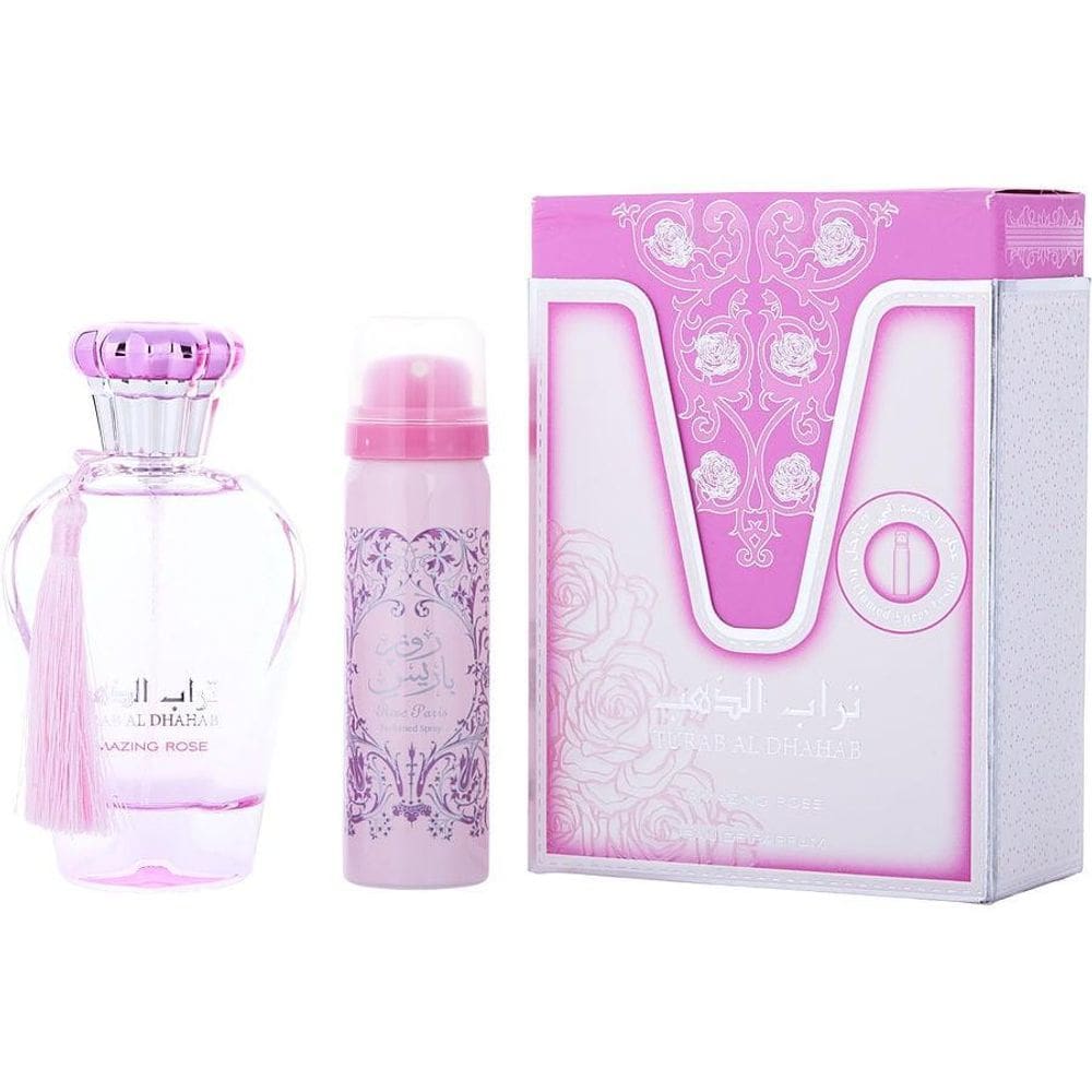 Perfume Unisex Ard Al Zaafaran Turab Dhahab Amazing Rose EDP Spray 100 Ml&Deodorante 50