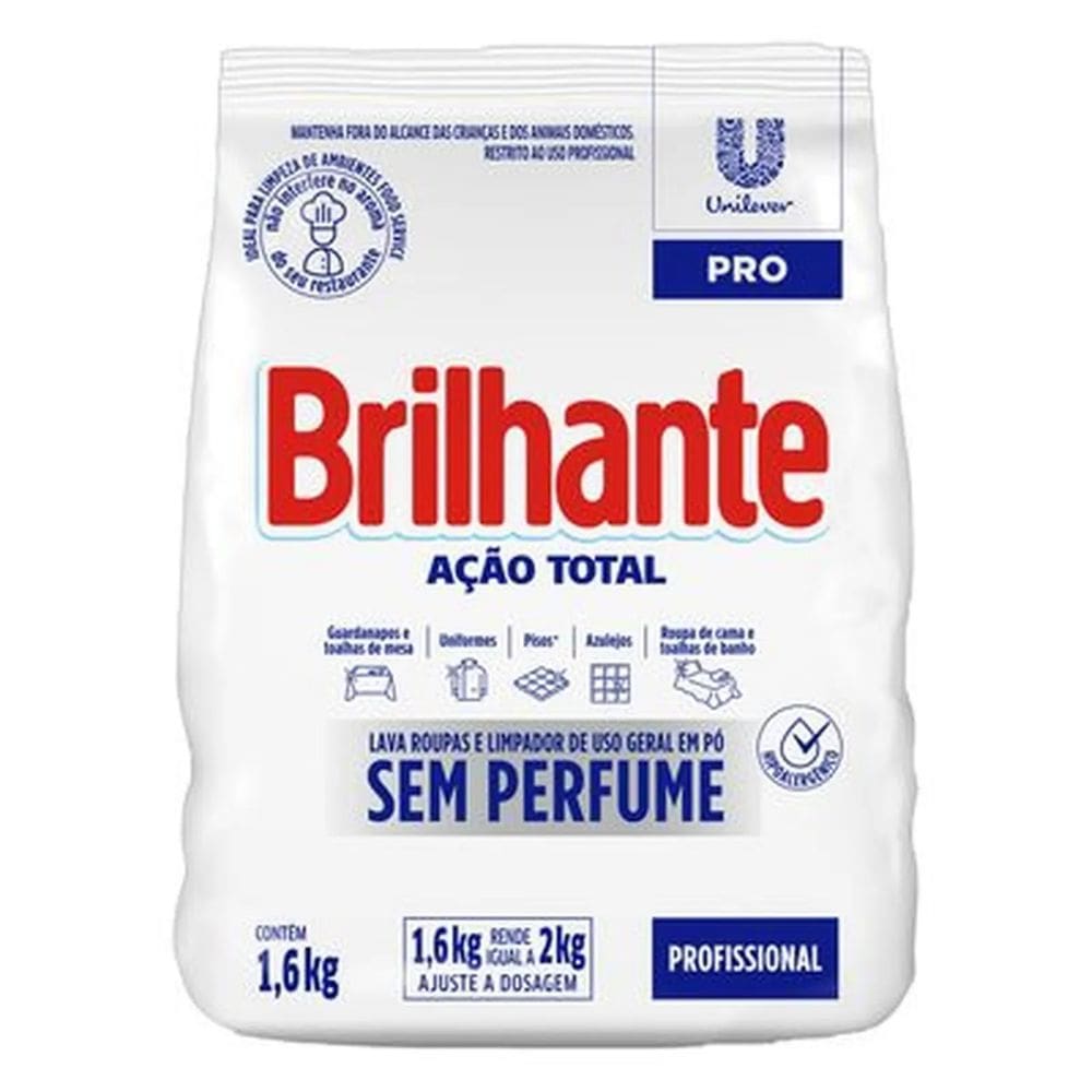 Detergente Po Brilhante Sem Perfume 1.6 Kg