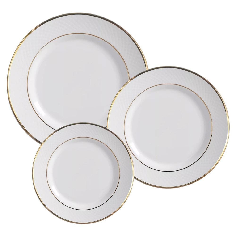 Jogo De Pratos Aparelho Jantar Kit 18Pcs Alleanza Borda Ouro