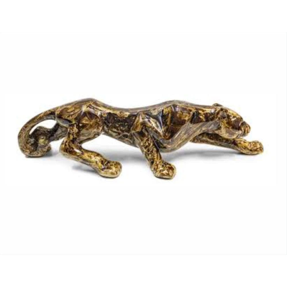 Pantera Italiana Marron Escuro Cerâmica Decorativa 61Cm