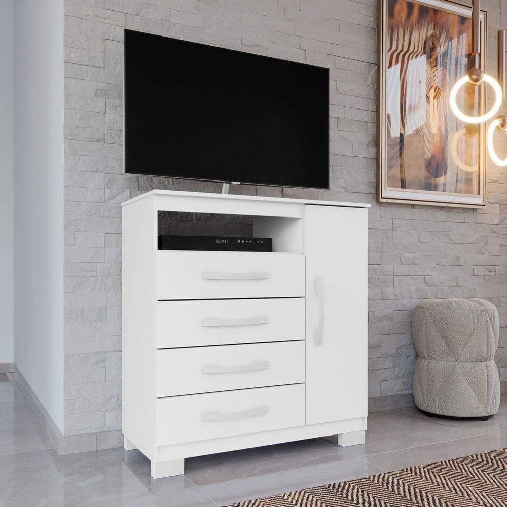 Cômoda Sapateira para Quarto Itapema Branco