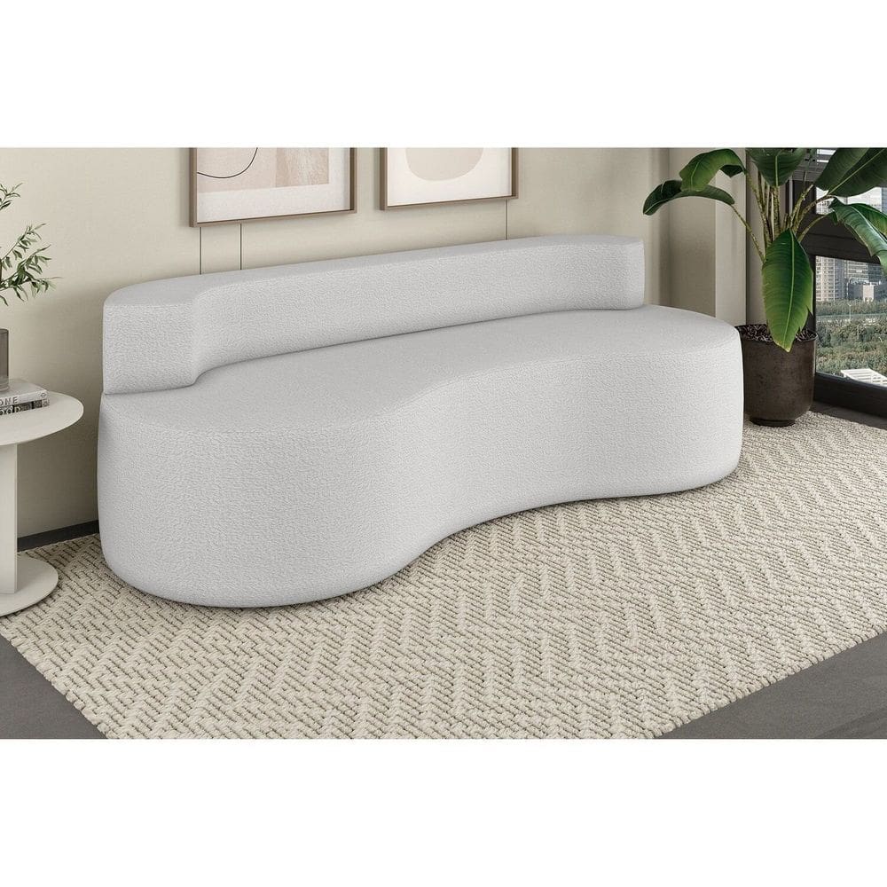 Sofá 3 Lugares Orgânico de Espuma Charles Magic Branco