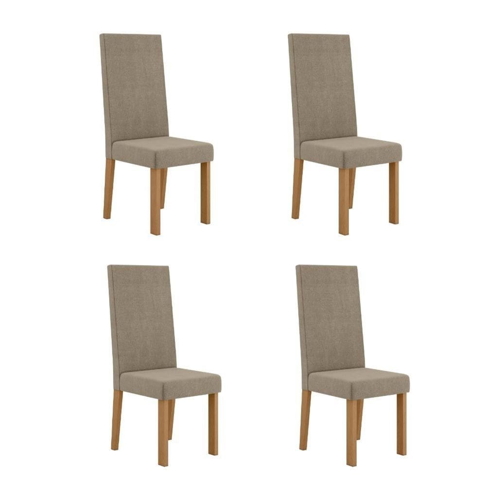 Conjunto 4 Cadeiras para Sala de Jantar Nice Mel/Caramelo