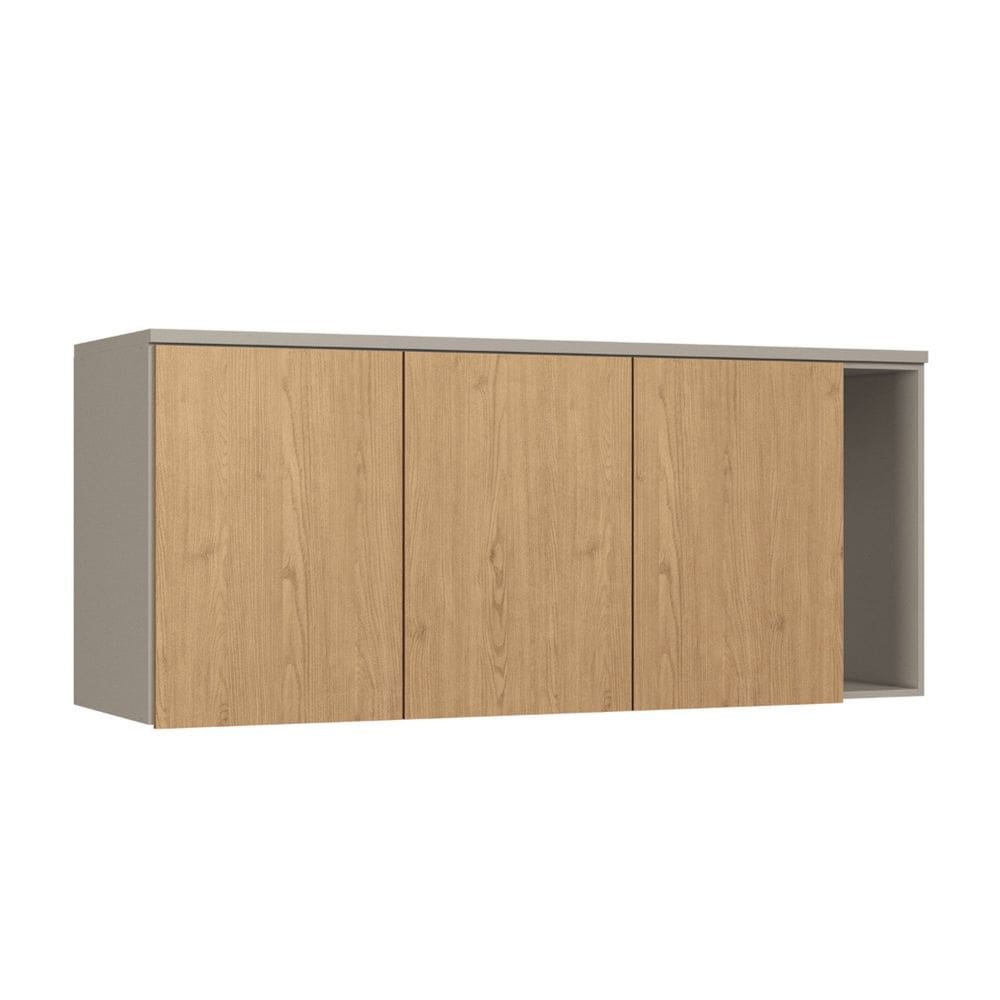 Guarda-roupa Módulo Aéreo 3 Portas Elegantes Níquel/Angelin
