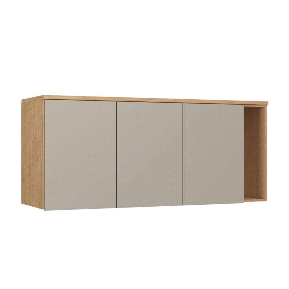 Guarda-roupa Módulo Aéreo 3 Portas Elegance Angelin/Níquel