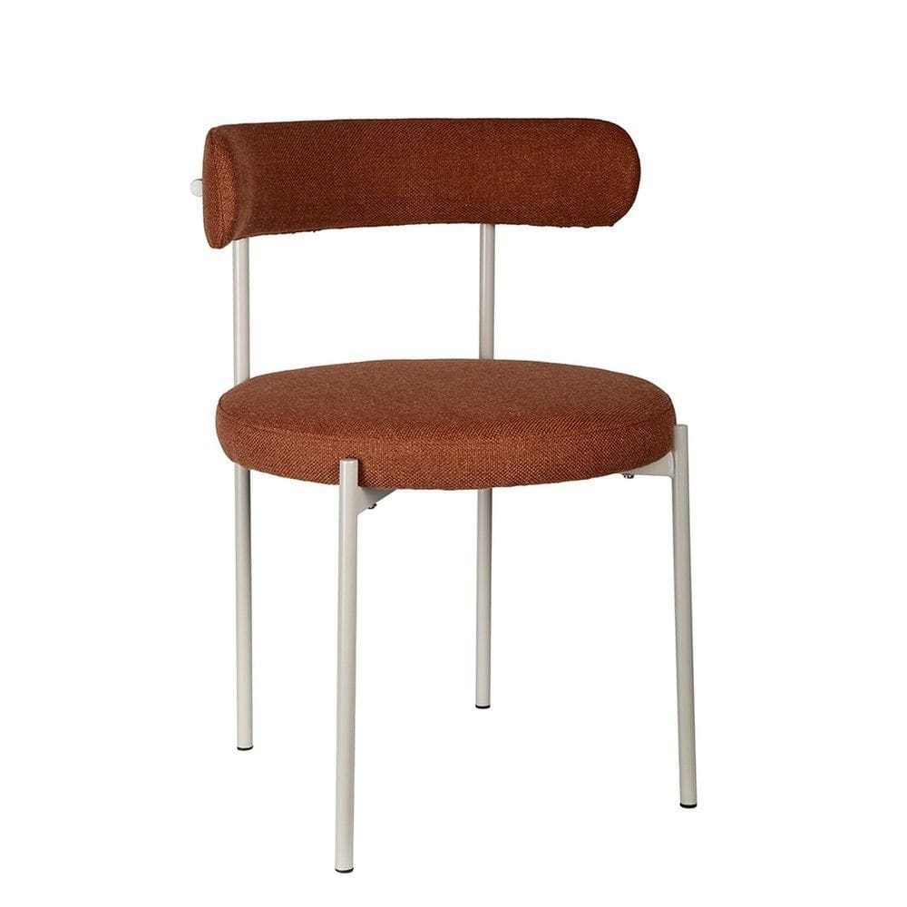 Cadeira para Cozinha de Aço Estofada Serena Marrom Castanho / Areia