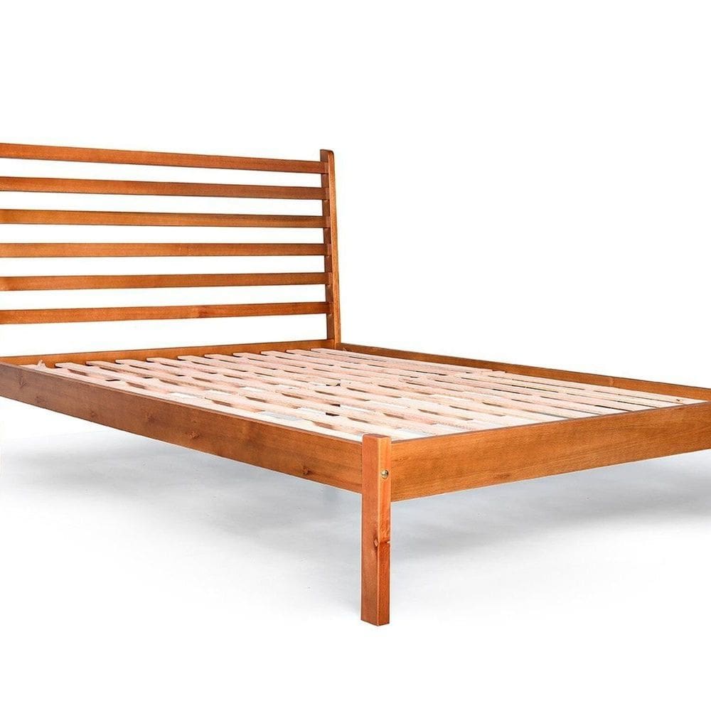 Cama de Casal em Madeira Maciça Paraíso Mogno Mel