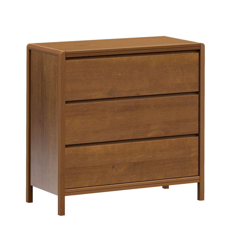 Cômoda para Quarto 3 Gavetas Modena Amendoa