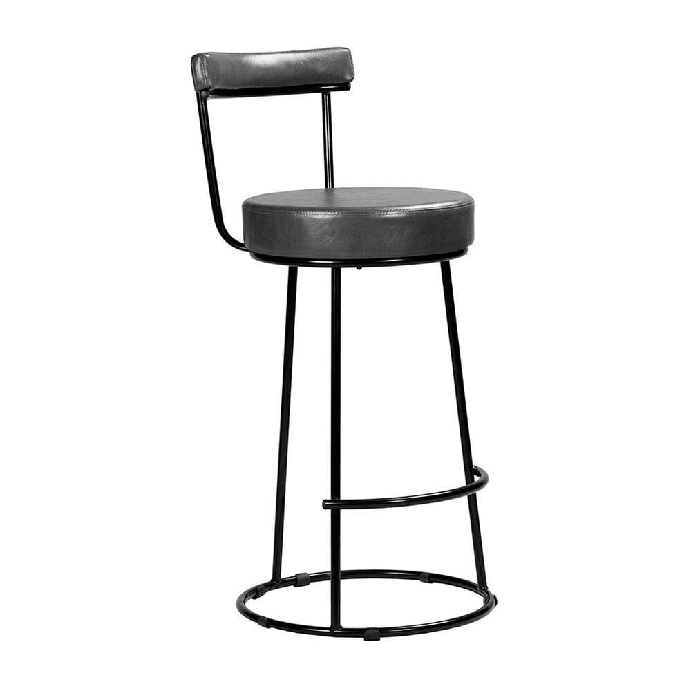 Banqueta Alta com Encosto para Cozinha Miami Preto