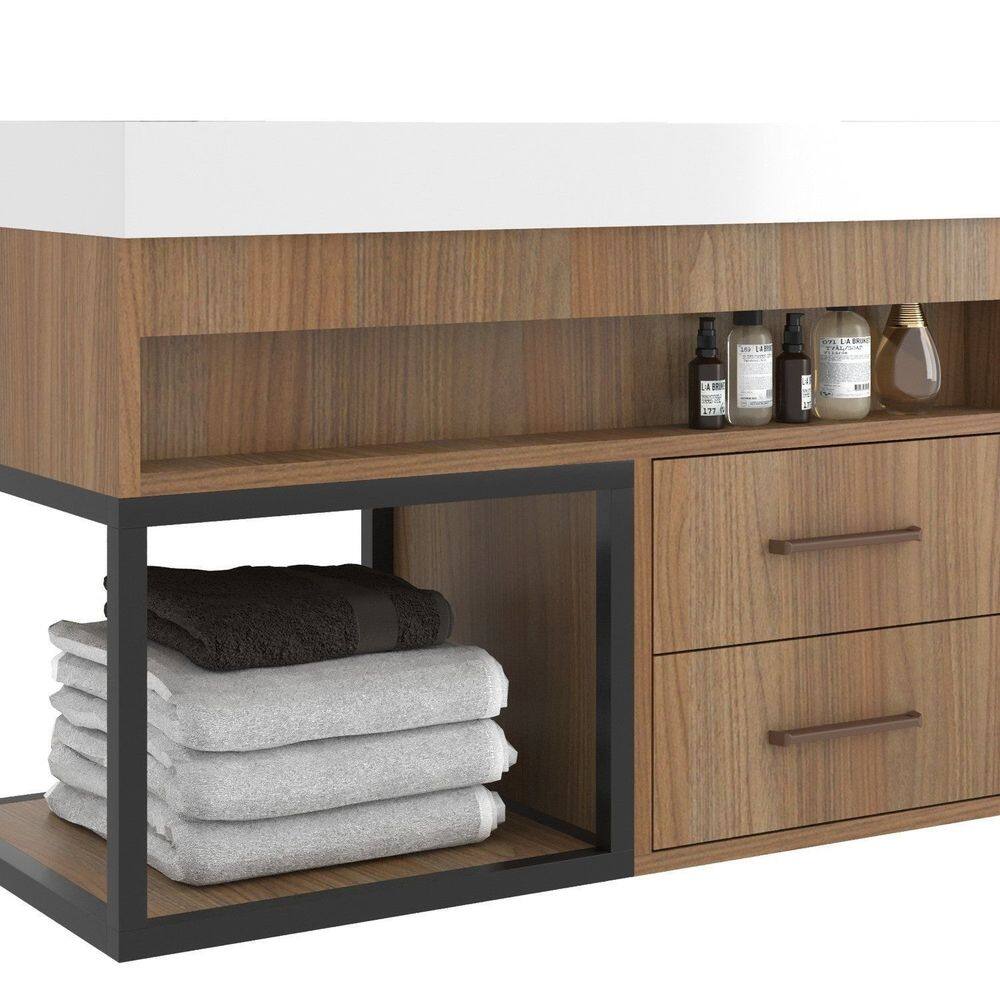 Gabinete para Banheiro Suspenso New 80 Noce