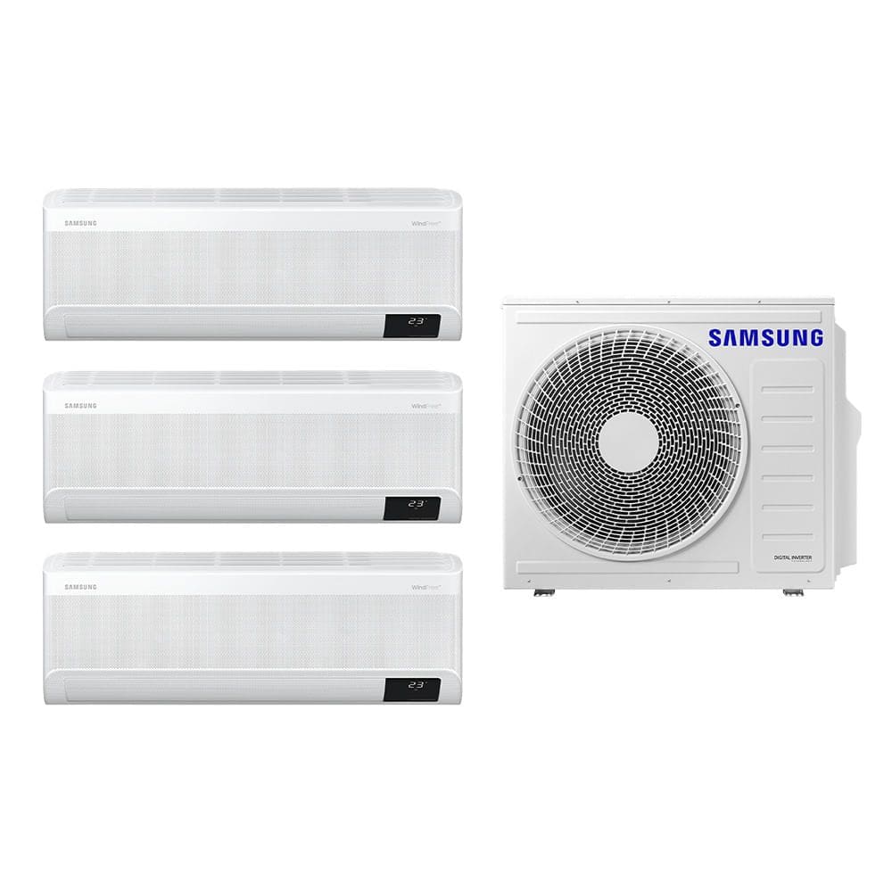 Tri-Split Samsung WindFree 28.000 BTUs (Hi Wall 2x9.000 e 1x12.000) Quente/Frio com WiFi