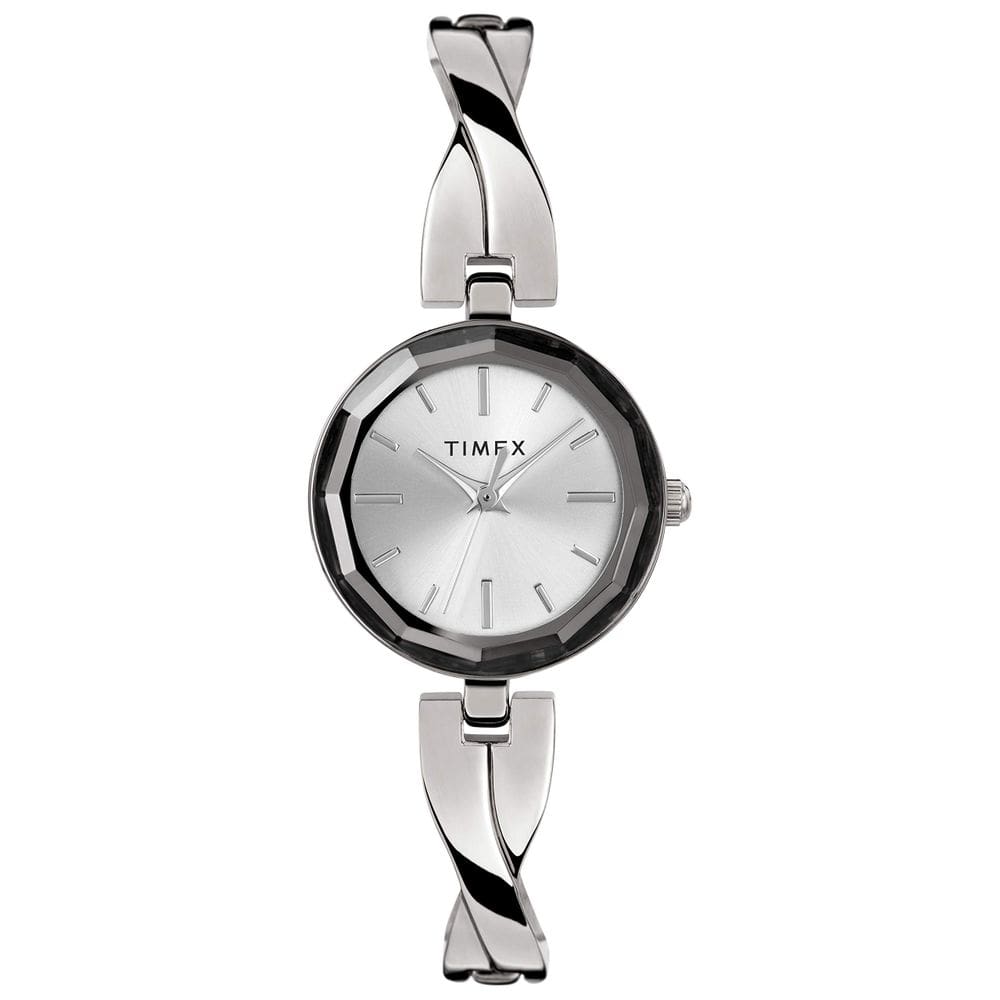 Relógio Timex, vestido premium feminino, 26 mm, capa prateada