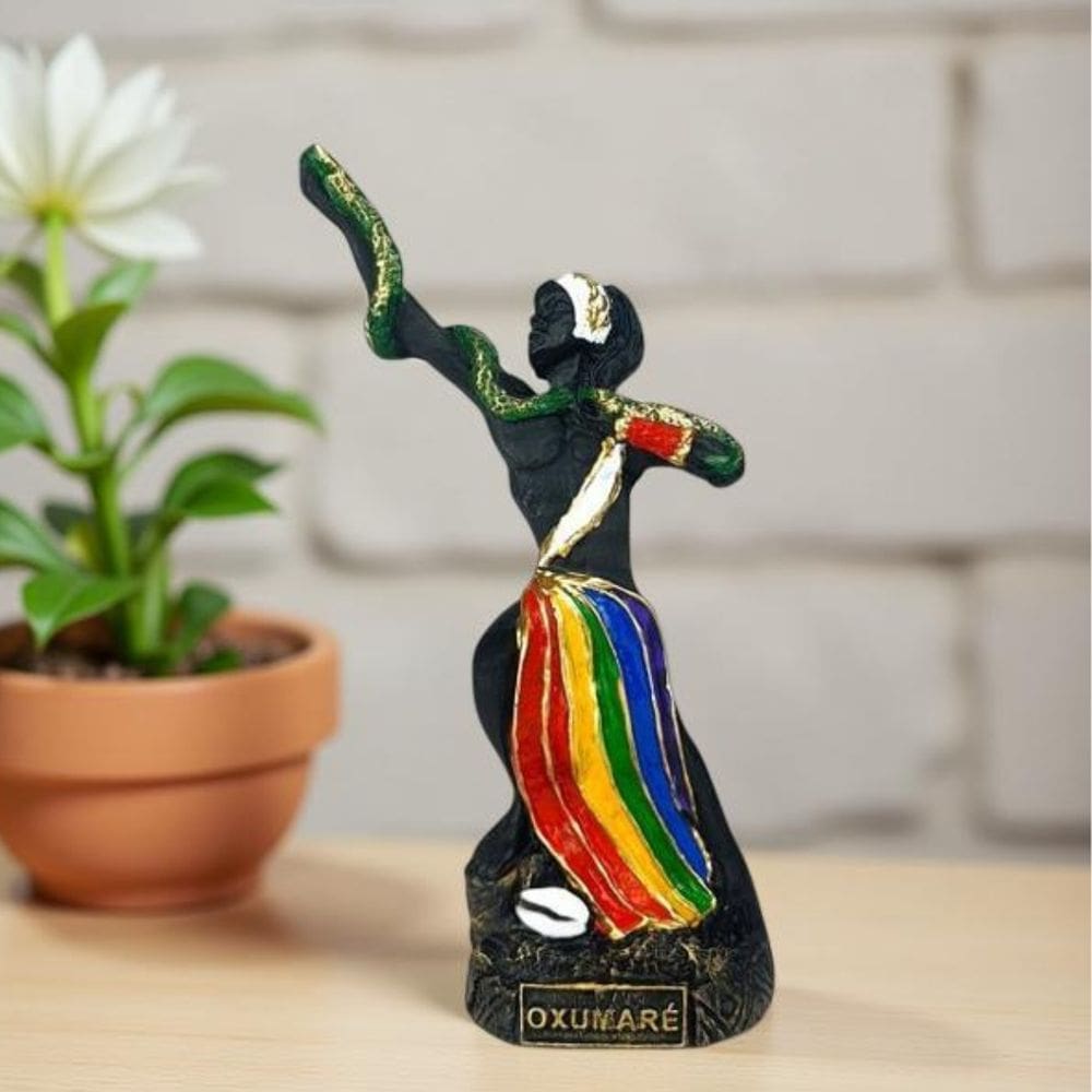 Imagem Oxumaré estátua umbanda candomblé resina 15 cm