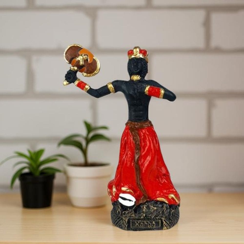 Imagem Xangô orixá estátua umbanda candomblé resina 15 cm
