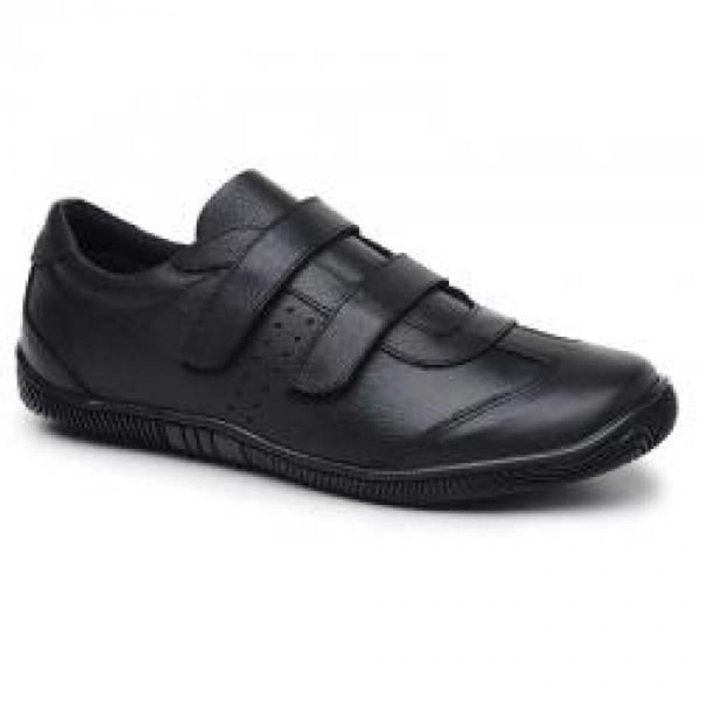 Sapatênis Masculino Fechado Com Fecho Couro Preto Atende A Nr32 2112-0001