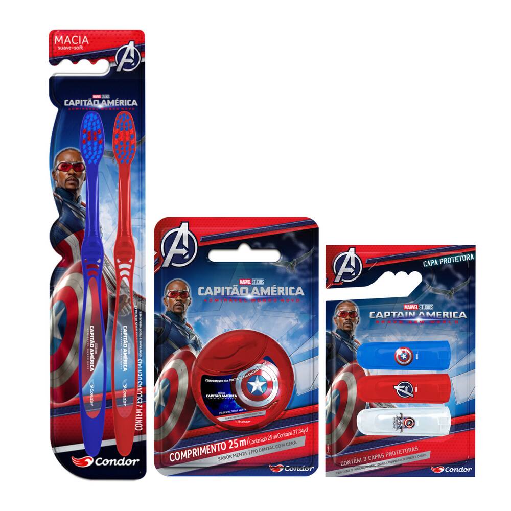 Kit Escova Dental Capitão América Condor