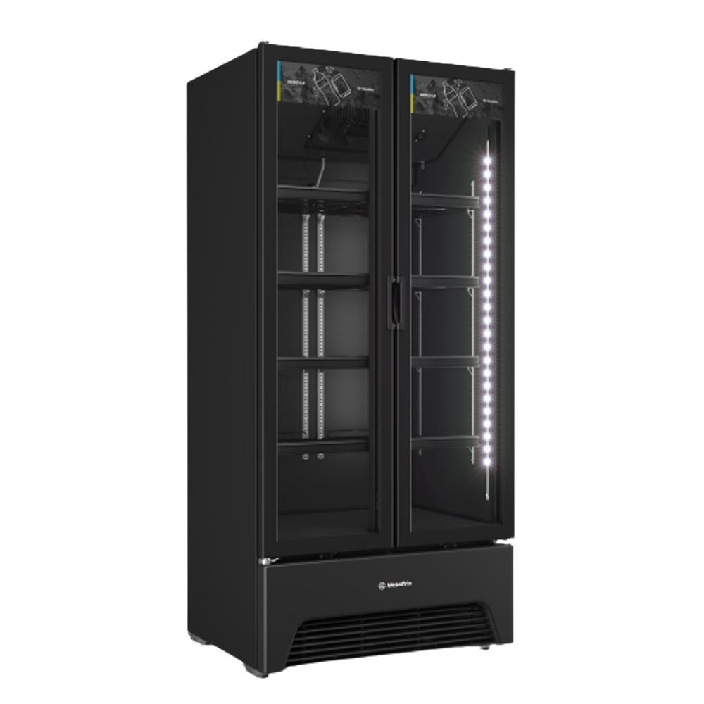 Refrigerador Expositor, Porta Dupla Slim VB70 Optima All Black Metalfrio 220v 752L