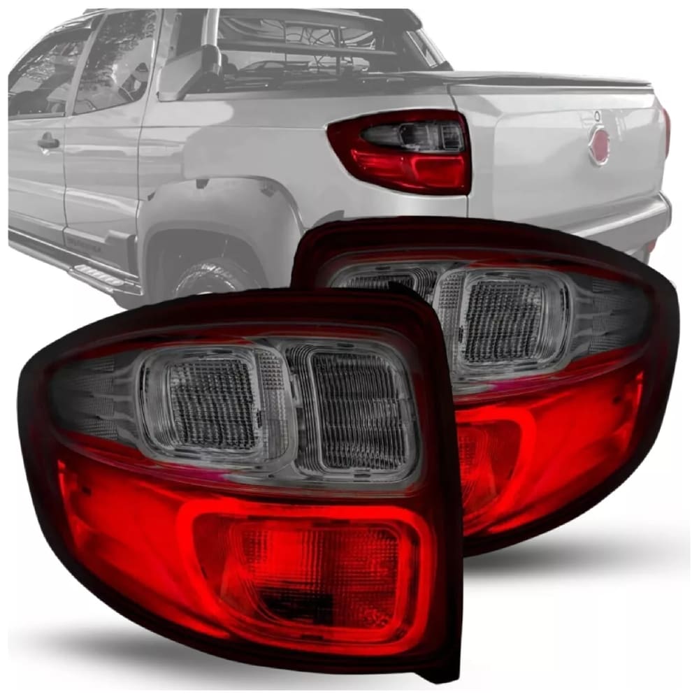 Par Lanterna Traseira Fiat Strada 2014 A 2019 Fumê