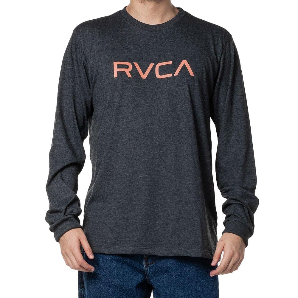 Camiseta RVCA Manga Longa Big RVCA LS WT24 Cinza Escuro