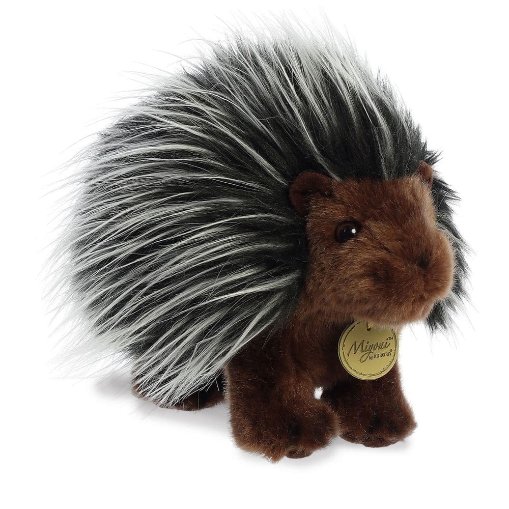 Bicho de pelúcia Aurora Miyoni Porcupine realista 25 cm preto
