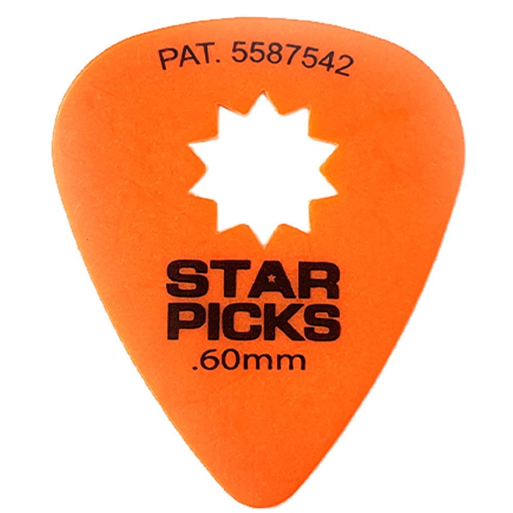 Palhetas de guitarra Everly Star 6,60 mm laranja, pacote com 72