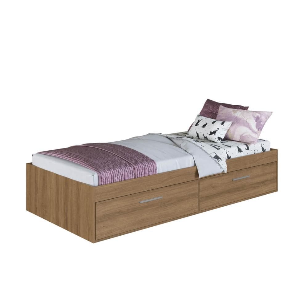 Cama Solteiro com 2 Portas Basculantes CT1080 190x80cm - Art In Móveis
