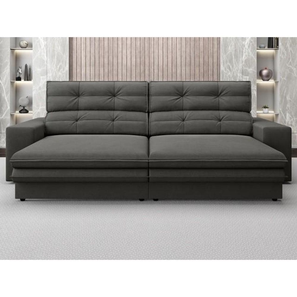 Sofá Pegasus 2,50m Assento Retrátil e Reclinável Velosuede - NETSOFAS