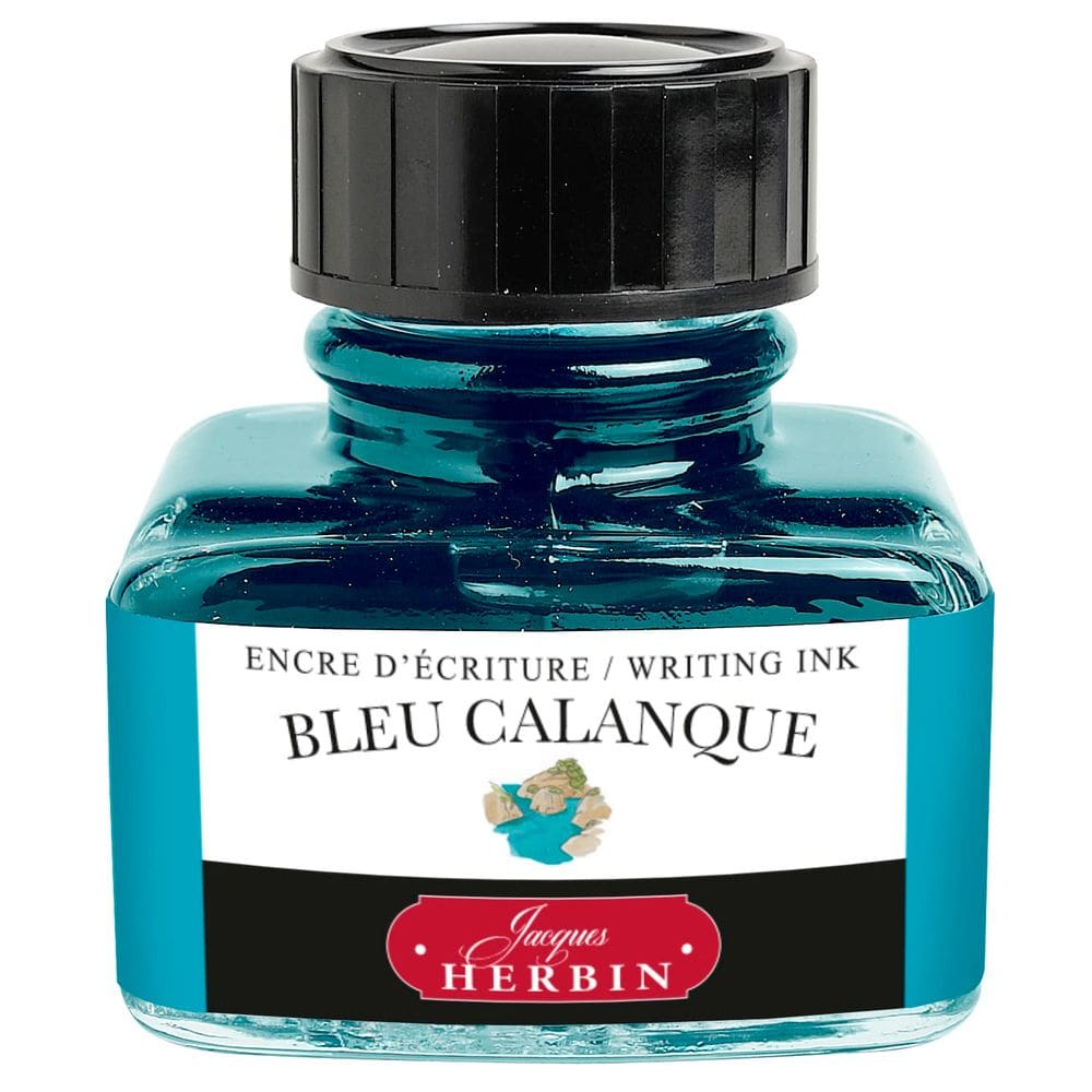 Frasco de tinta Jacques Herbin 13014T 30mL para canetas-tinteiro e esferográficas - Bleu Calanque