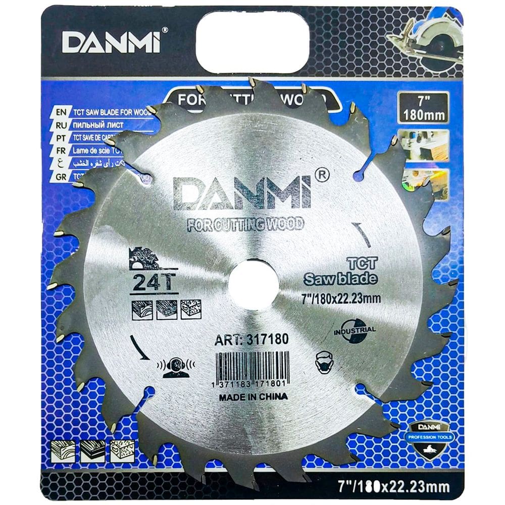 Lamina Disco De Corte Prata Circular Madeira 180mm 24 Dentes