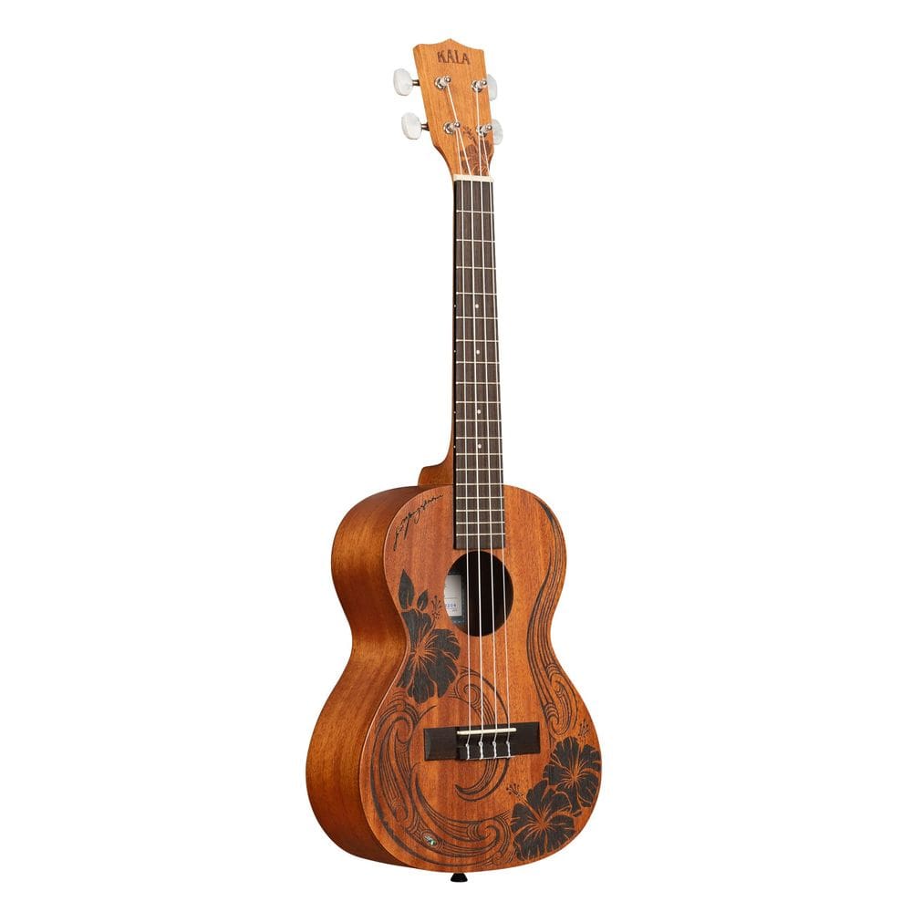 Ukulele Kala Ka-Unity-T Tenor com bolsa natural com arte maori
