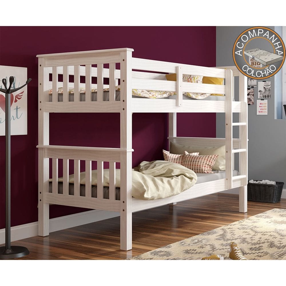 Beliche 730B Branco Lavado Piratini Com Colchão Gazin