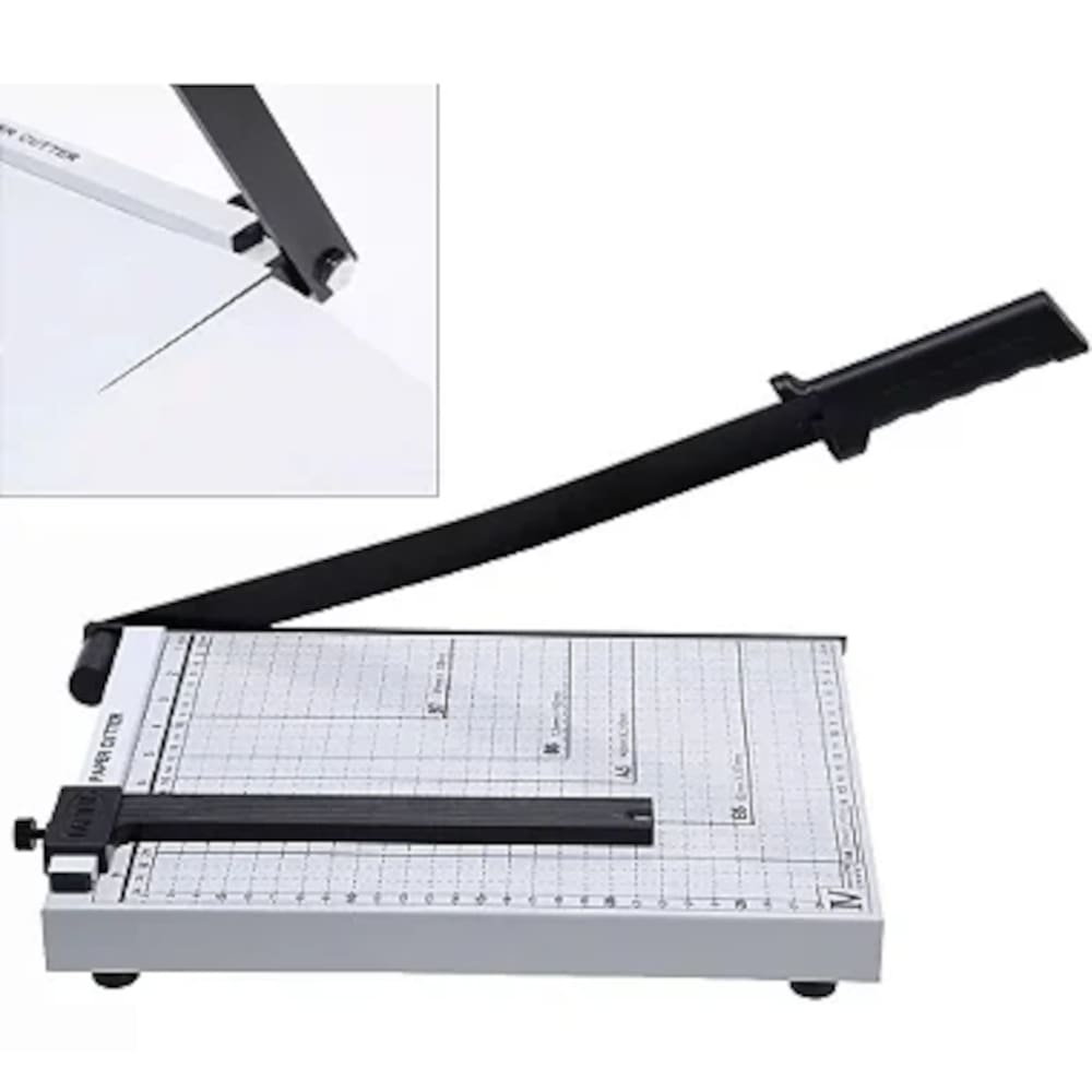 Guilhotina Papel Corte Reto Preciso Base Metálica 30cm 10 Folhas