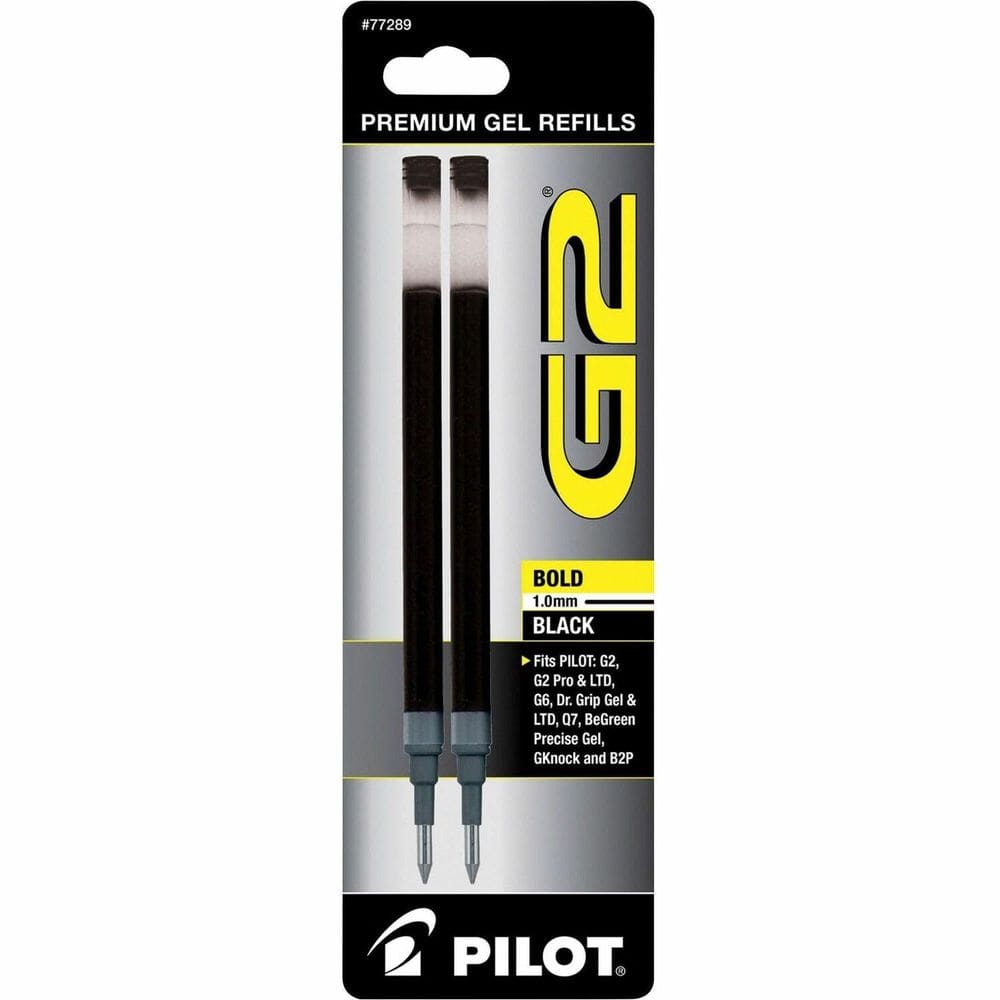 Recargas de tinta de gel PILOT G2 Bold Point de 1 mm pretas, pacote com 2