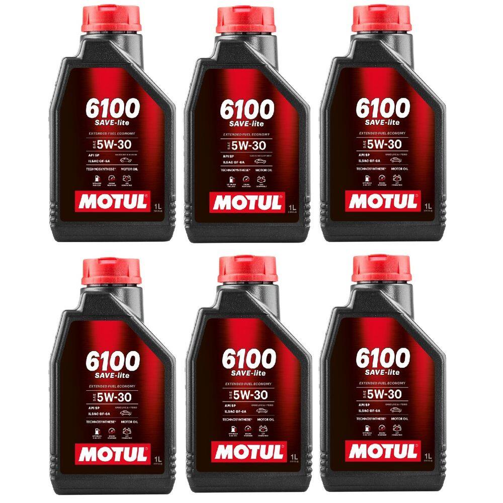 KIT 6L Óleo Motor Carro Motul 6100 Save-lite 5w30 Semi-sintético API SP