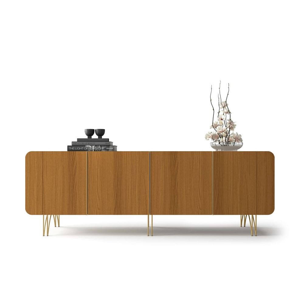 Buffet Aparador Bilbao 4 Portas e Prateleiras 220x75-EdeCasaMoveis