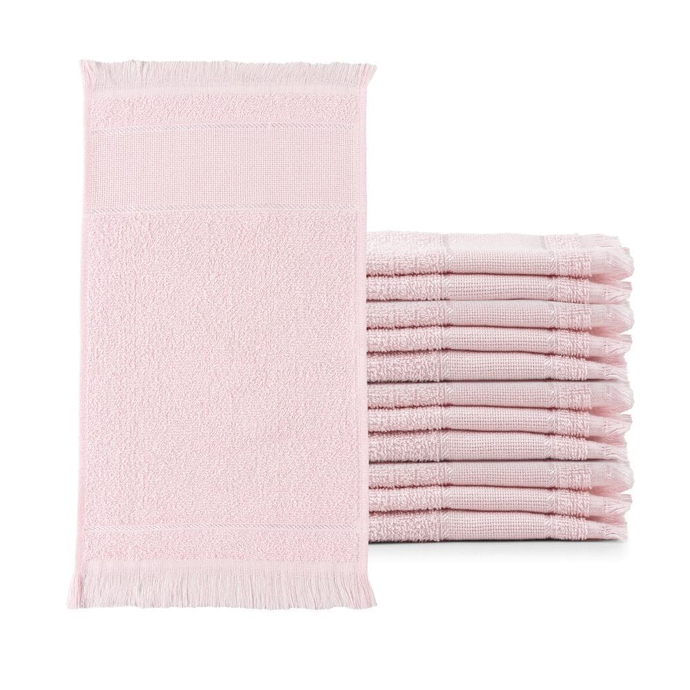 Kit 12 Toalha Manicuri Lavabo Academia Fitness Treinar Rosa