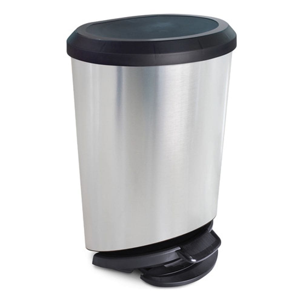 Lixeira De Piso Oval Inox Com Pedal 20l 49x32x35cm